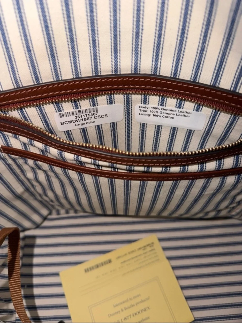 DOONEY & BOURKE Large Chestnut Hobo Bag